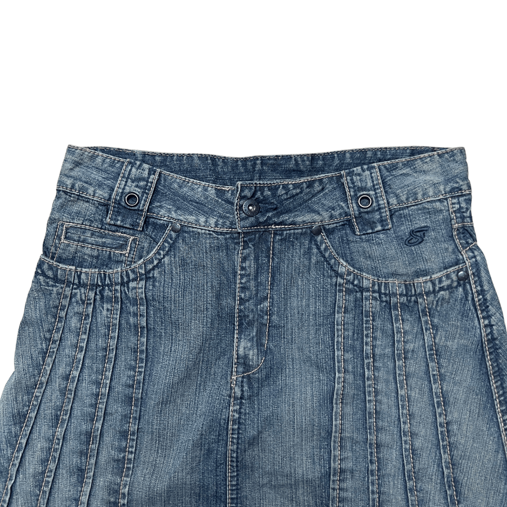 Pleated Denim Skirt - Funkify