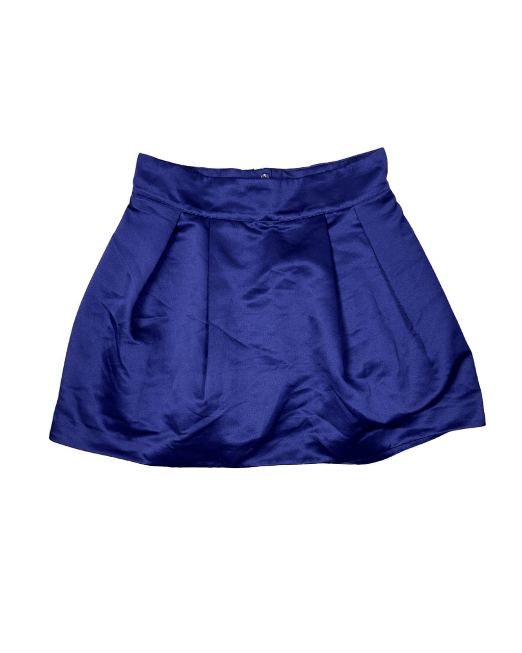 Pleated Satin Mini Skirt with Tulle Layers - Medium - Funkify