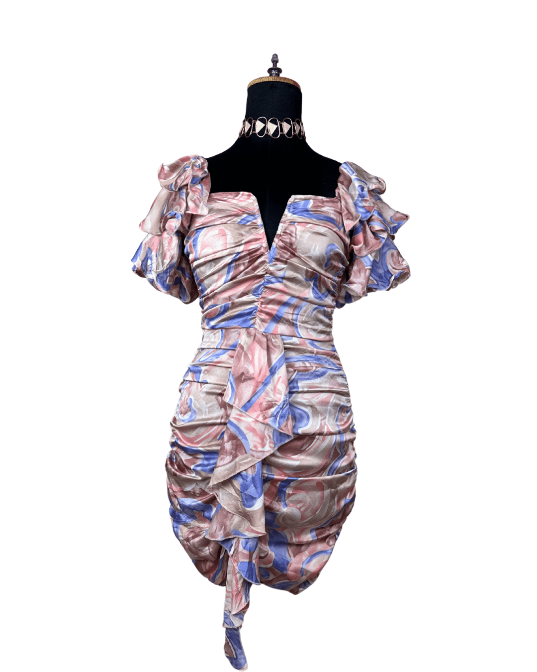 PLT Ruffle Sleeve Ruched Bodycon Dress - Funkify