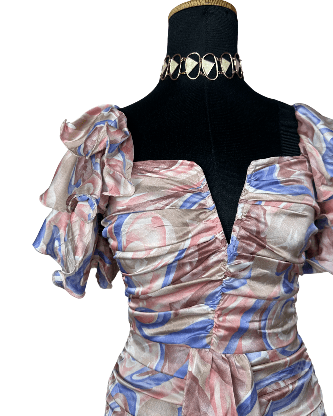 PLT Ruffle Sleeve Ruched Bodycon Dress - Funkify