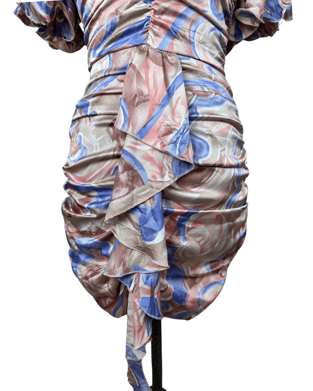 PLT Ruffle Sleeve Ruched Bodycon Dress - Funkify