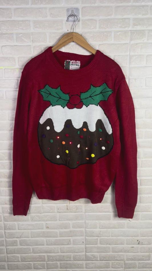 LED Light-Up Christmas Sweater  Large