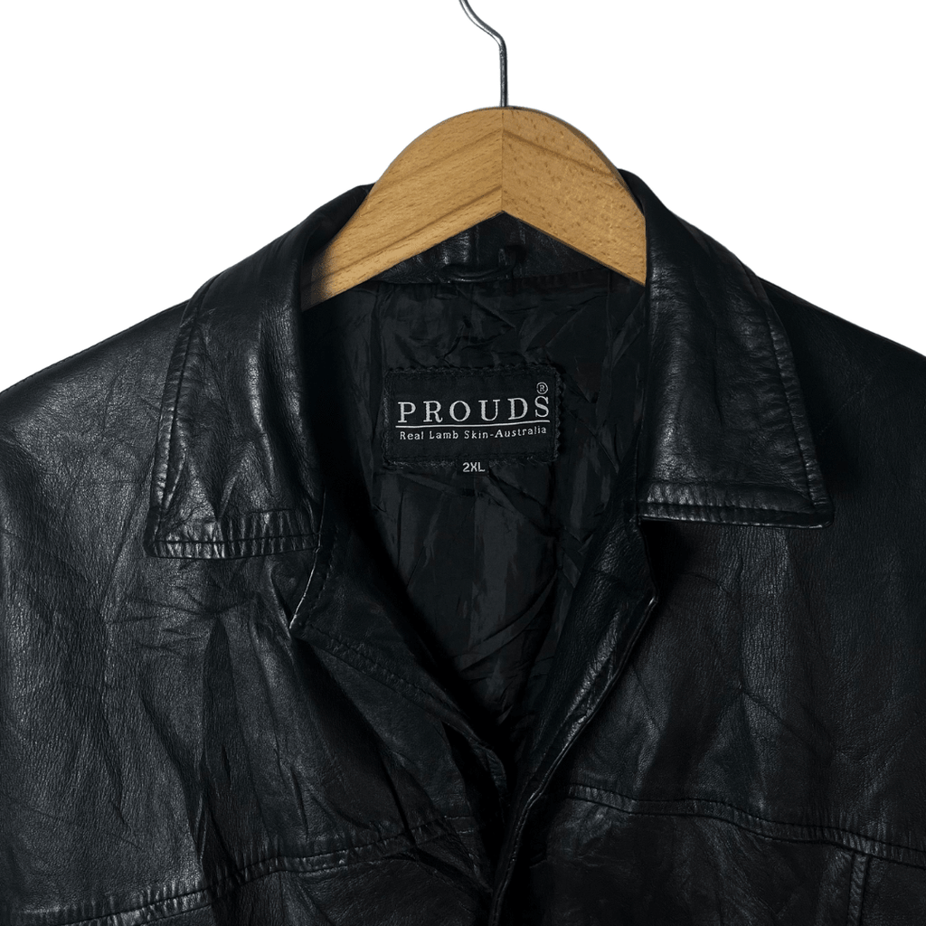 PROUDS Sheepskin Leather Jacket 2XL - Funkify