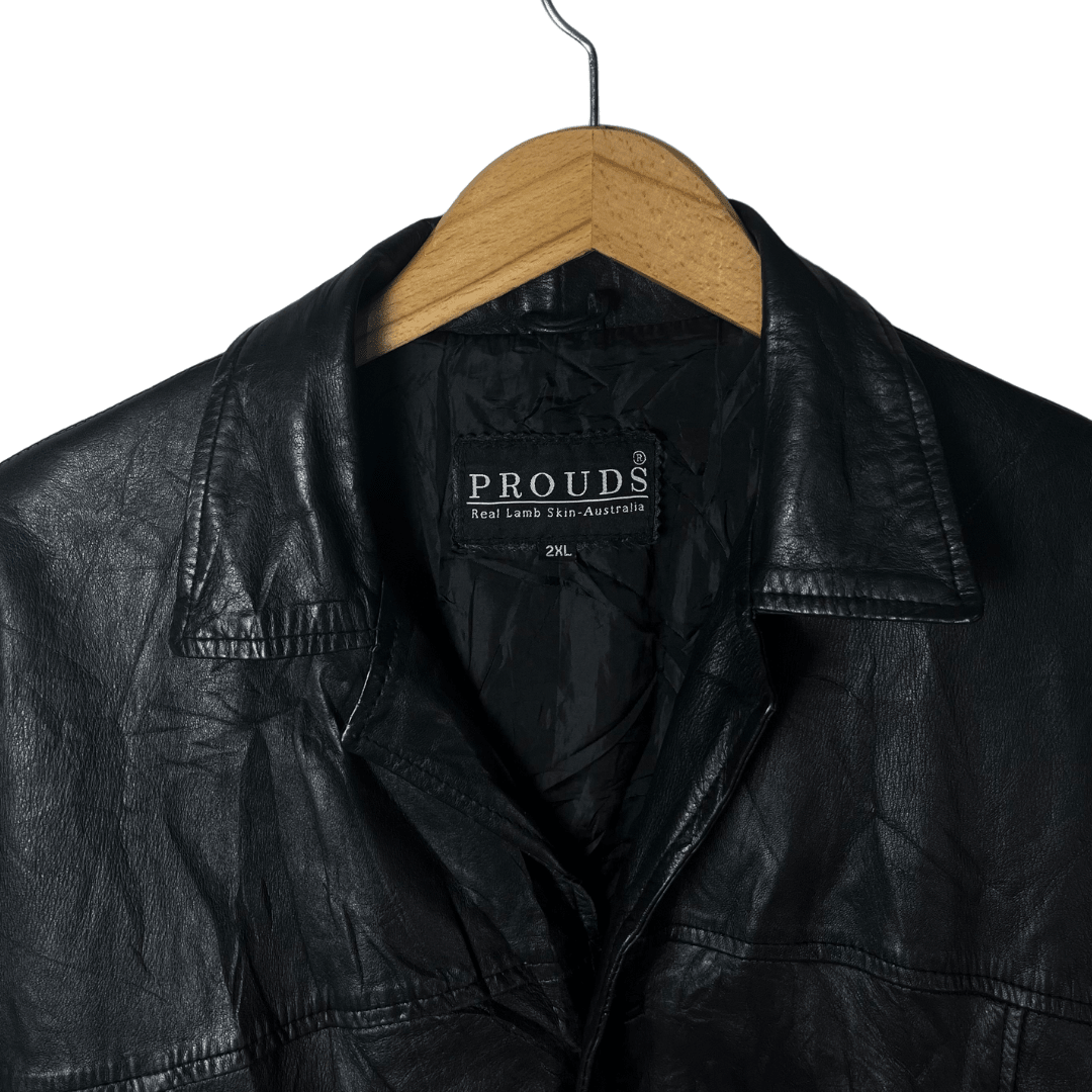 PROUDS Sheepskin Leather Jacket 2XL - Funkify