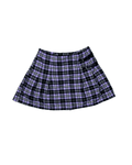 Purple Plaid Pleated Mini Skirt - XL - Funkify