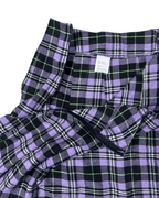 Purple Plaid Pleated Mini Skirt - XL - Funkify