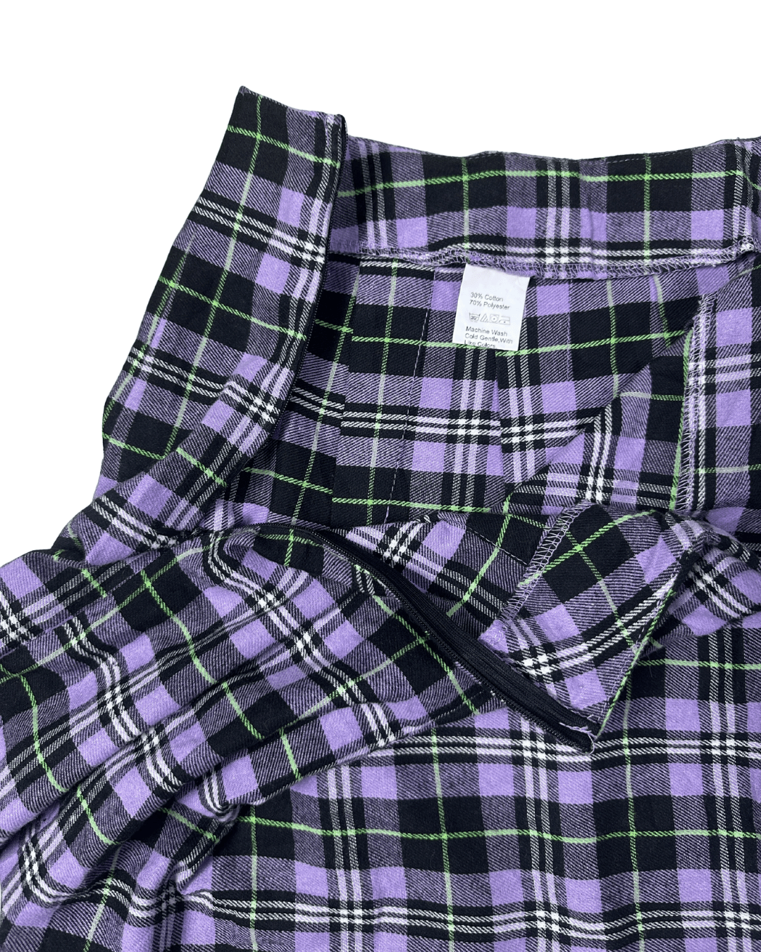 Purple Plaid Pleated Mini Skirt - XL - Funkify