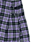 Purple Plaid Pleated Mini Skirt - XL - Funkify