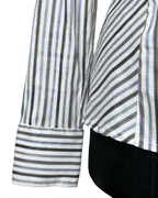 Purple Striped Fitted Women's Shirt - Funkify