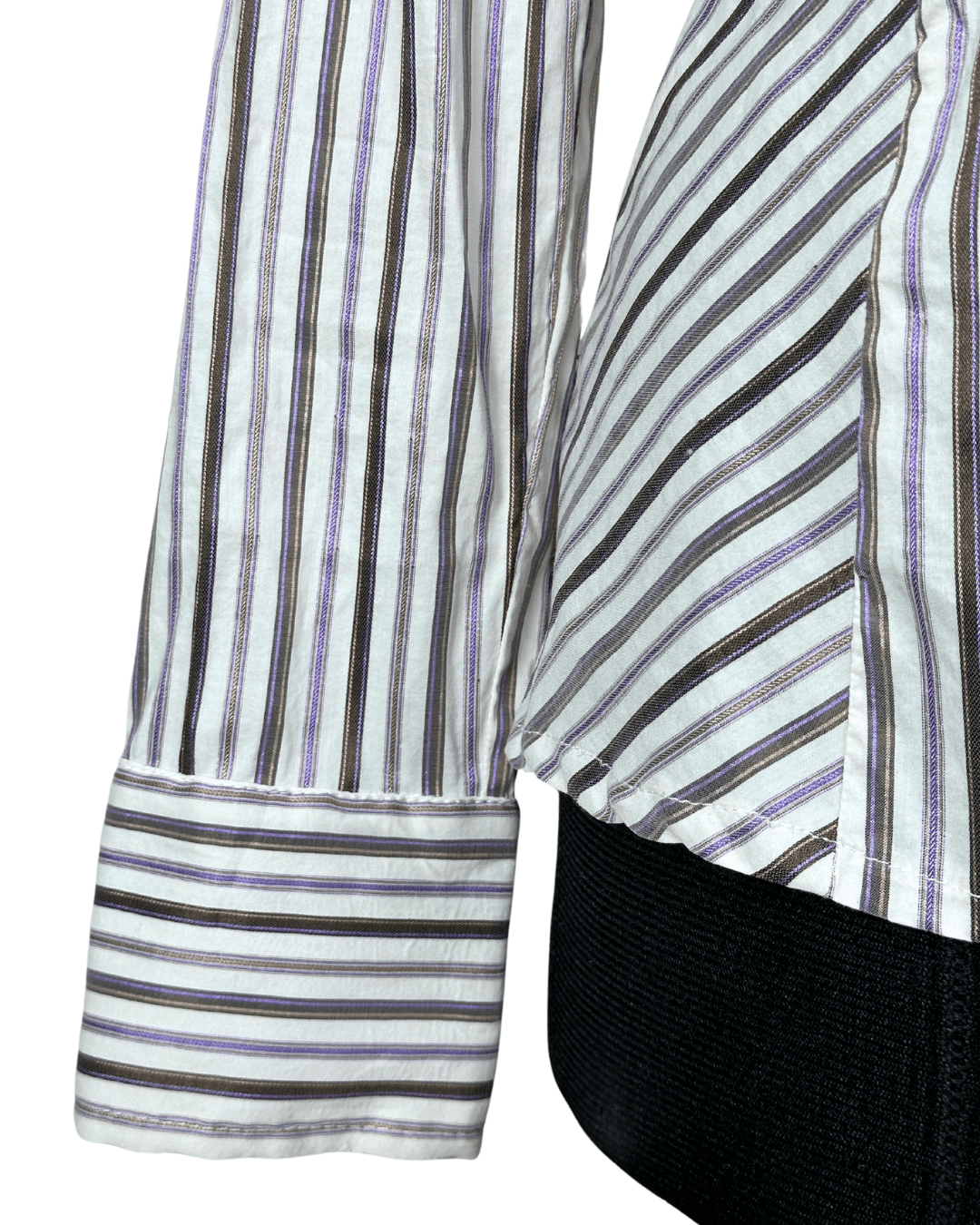Purple Striped Fitted Women's Shirt - Funkify