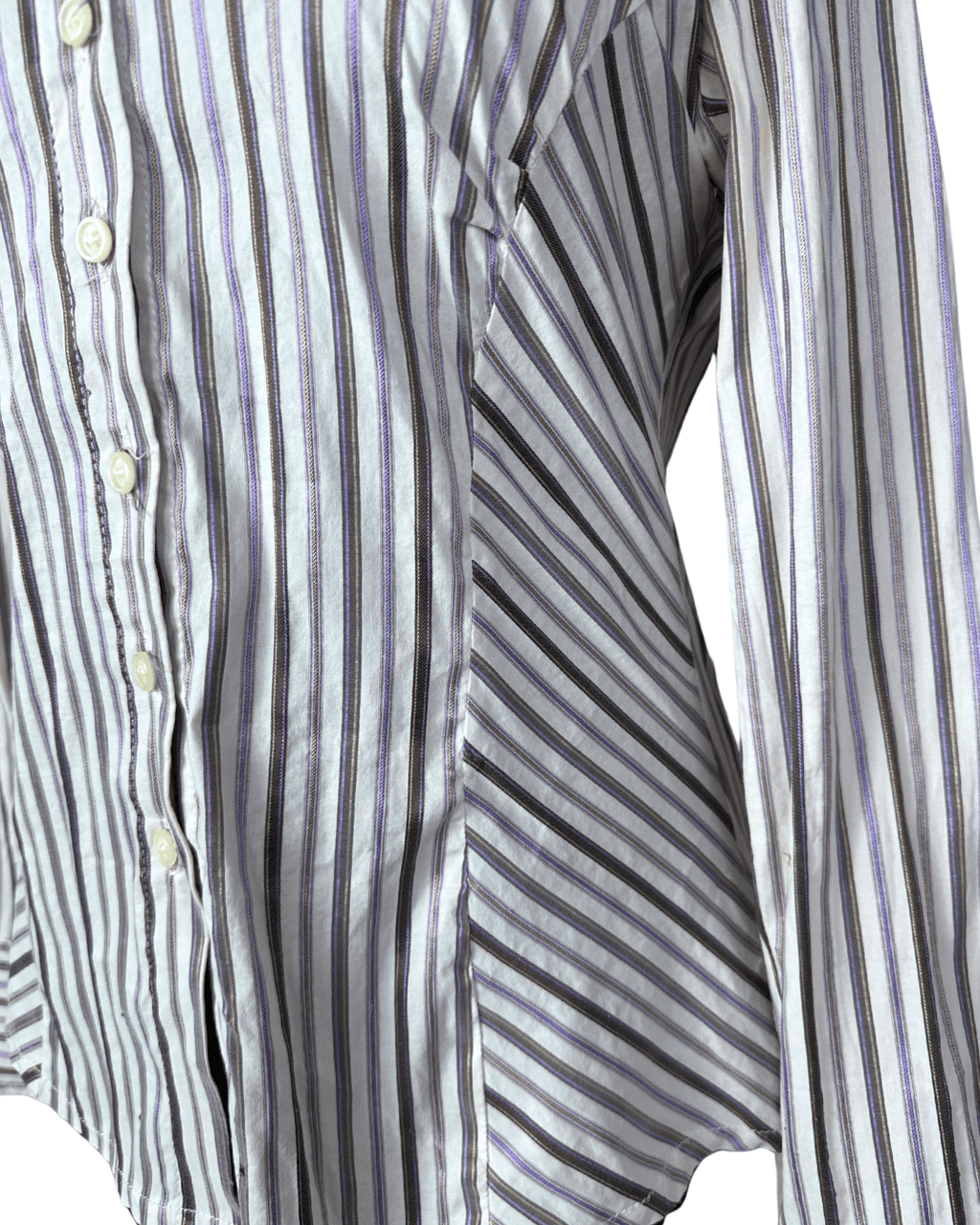 Purple Striped Fitted Women's Shirt - Funkify