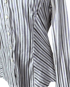 Purple Striped Fitted Women's Shirt - Funkify