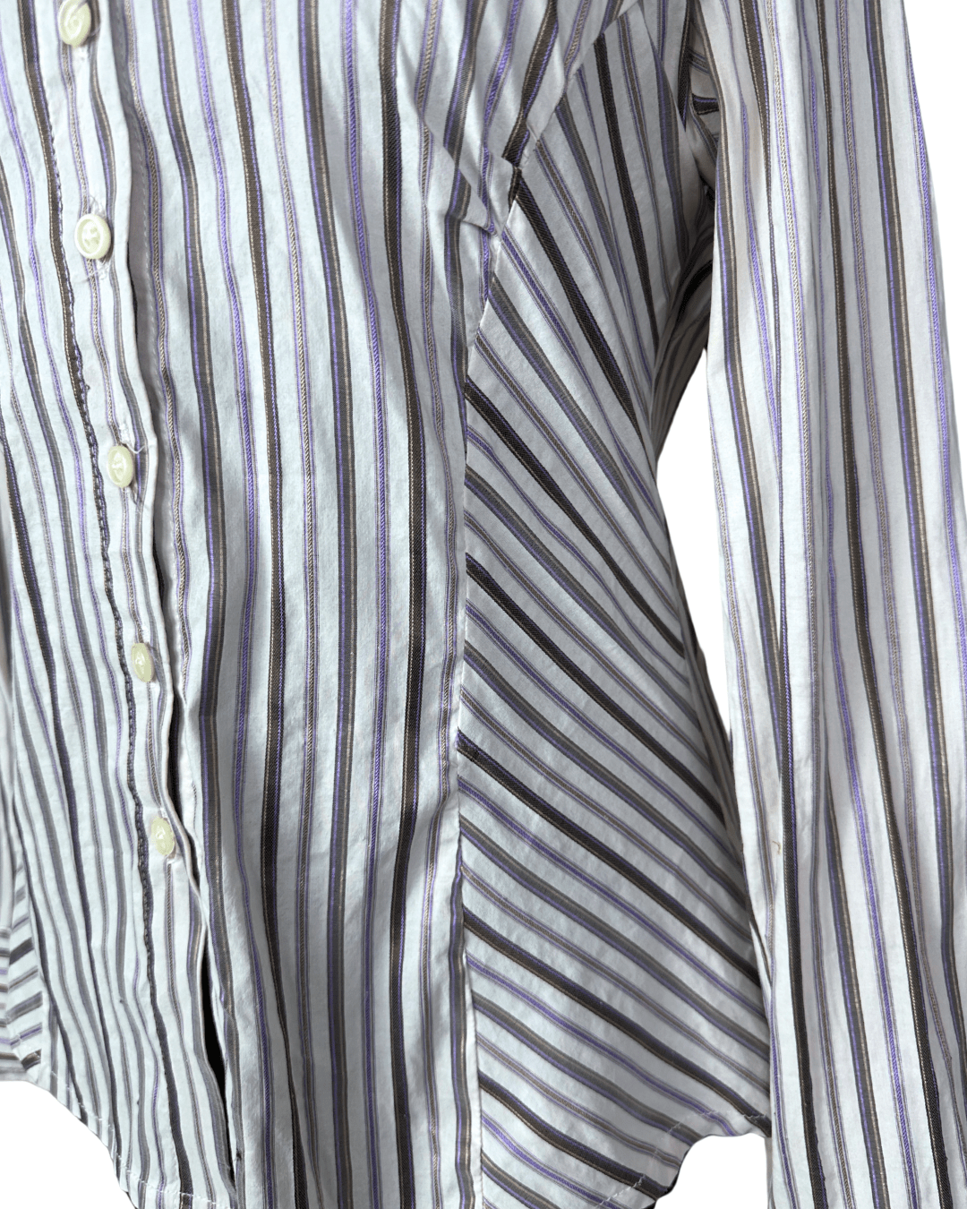 Purple Striped Fitted Women's Shirt - Funkify