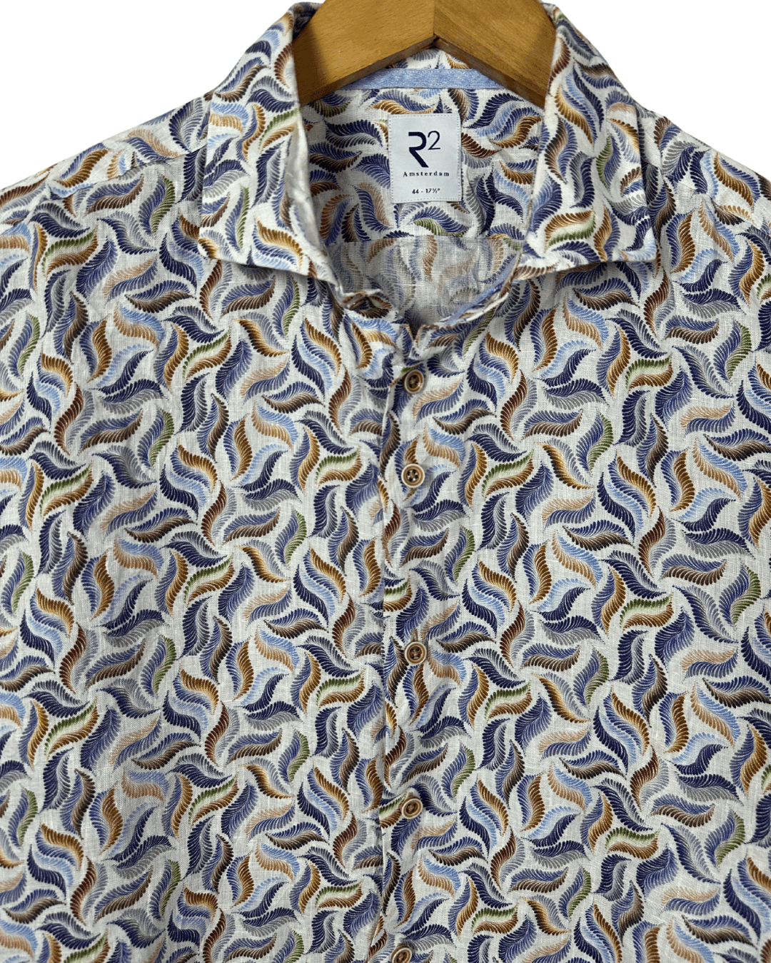 R2 Amsterdam Long - Sleeve Men's Linen Shirt - XL - Funkify