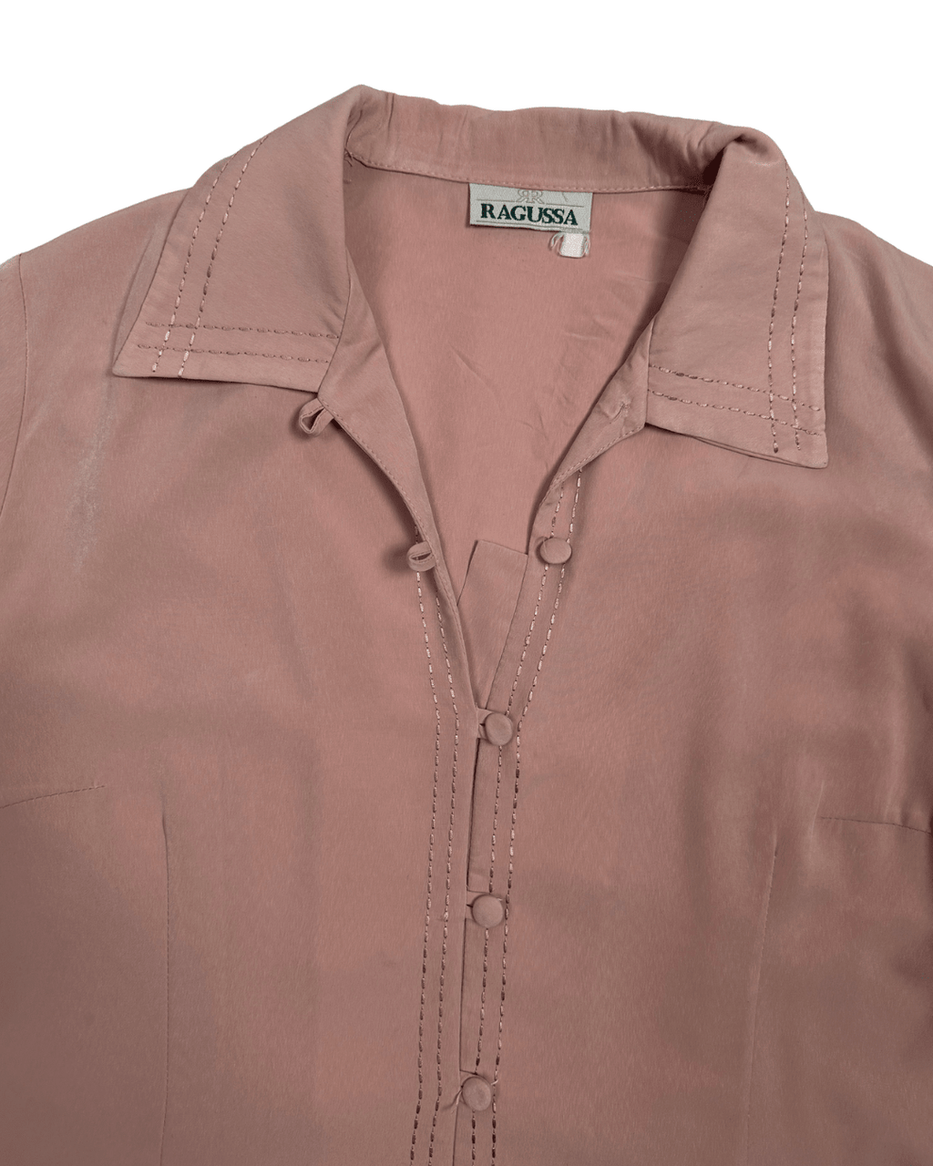 Ragussa Dusty Rose Blouse with Loop buttons - Funkify