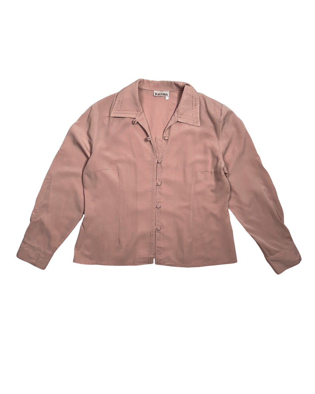 Ragussa Dusty Rose Blouse with Loop buttons - Funkify