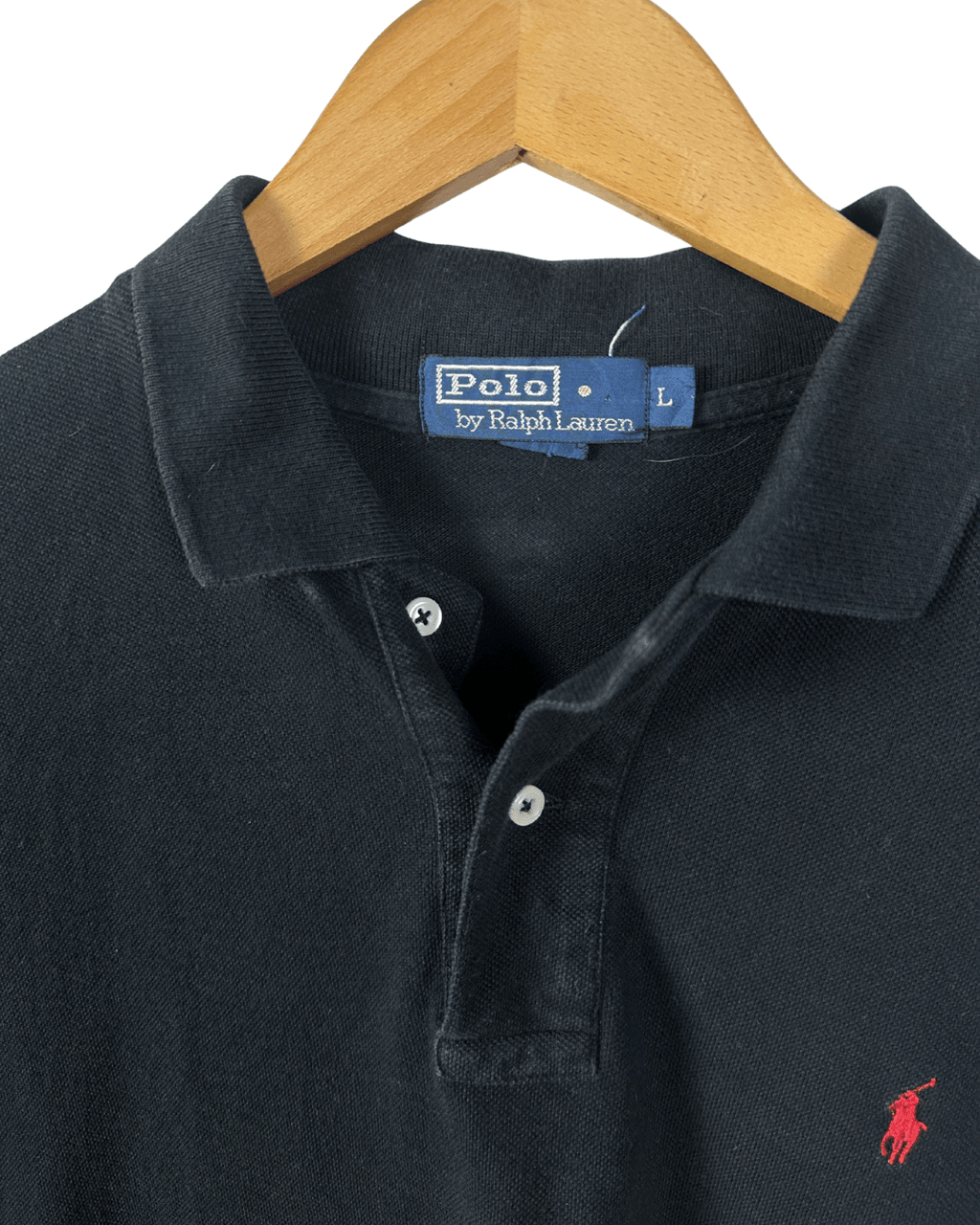 Ralph Lauren Black Polo Shirt Large - Funkify