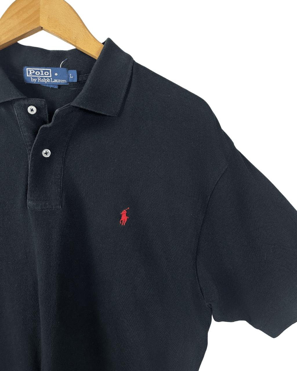 Ralph Lauren Black Polo Shirt Large - Funkify