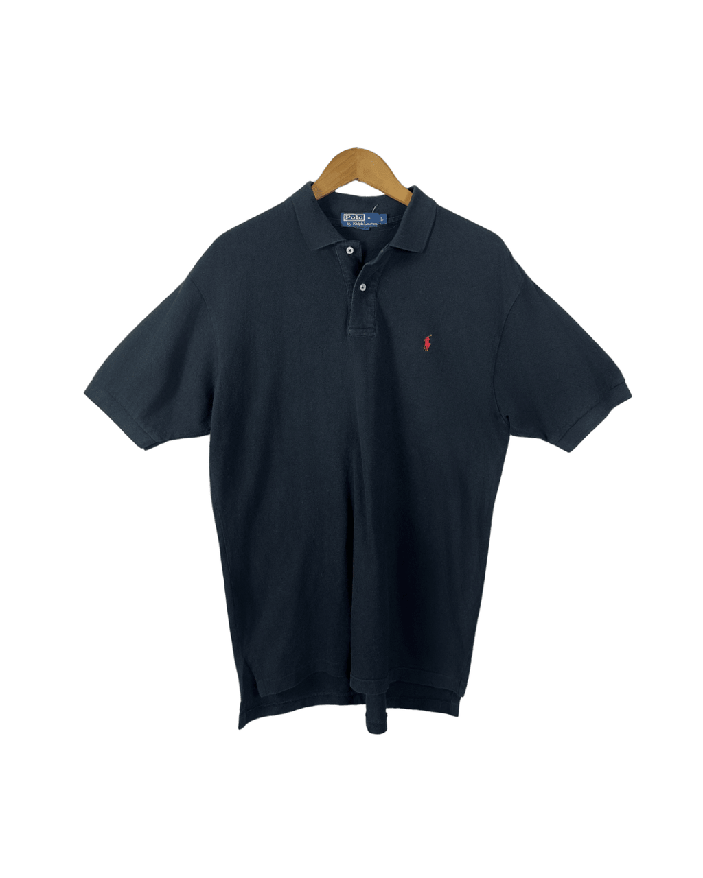 Ralph Lauren Black Polo Shirt Large - Funkify