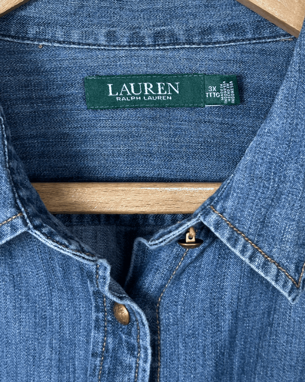 Ralph Lauren Long Sleeve Denim Shirt 3XL - Funkify