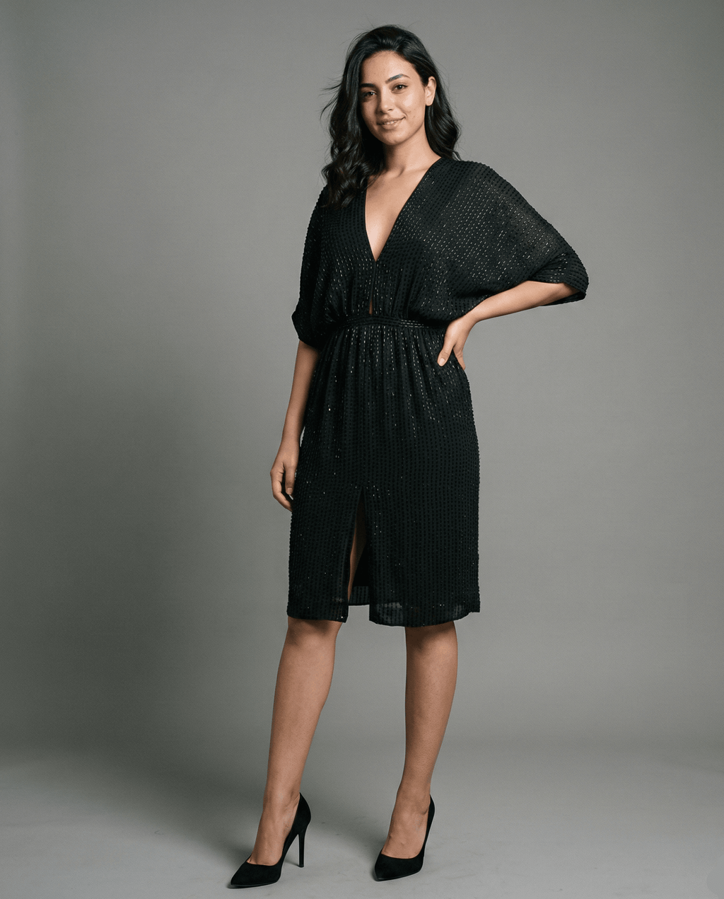 RARE Limited Edition 2009 Jimmy Choo For H&M Beaded Batwing Dress - Funkify