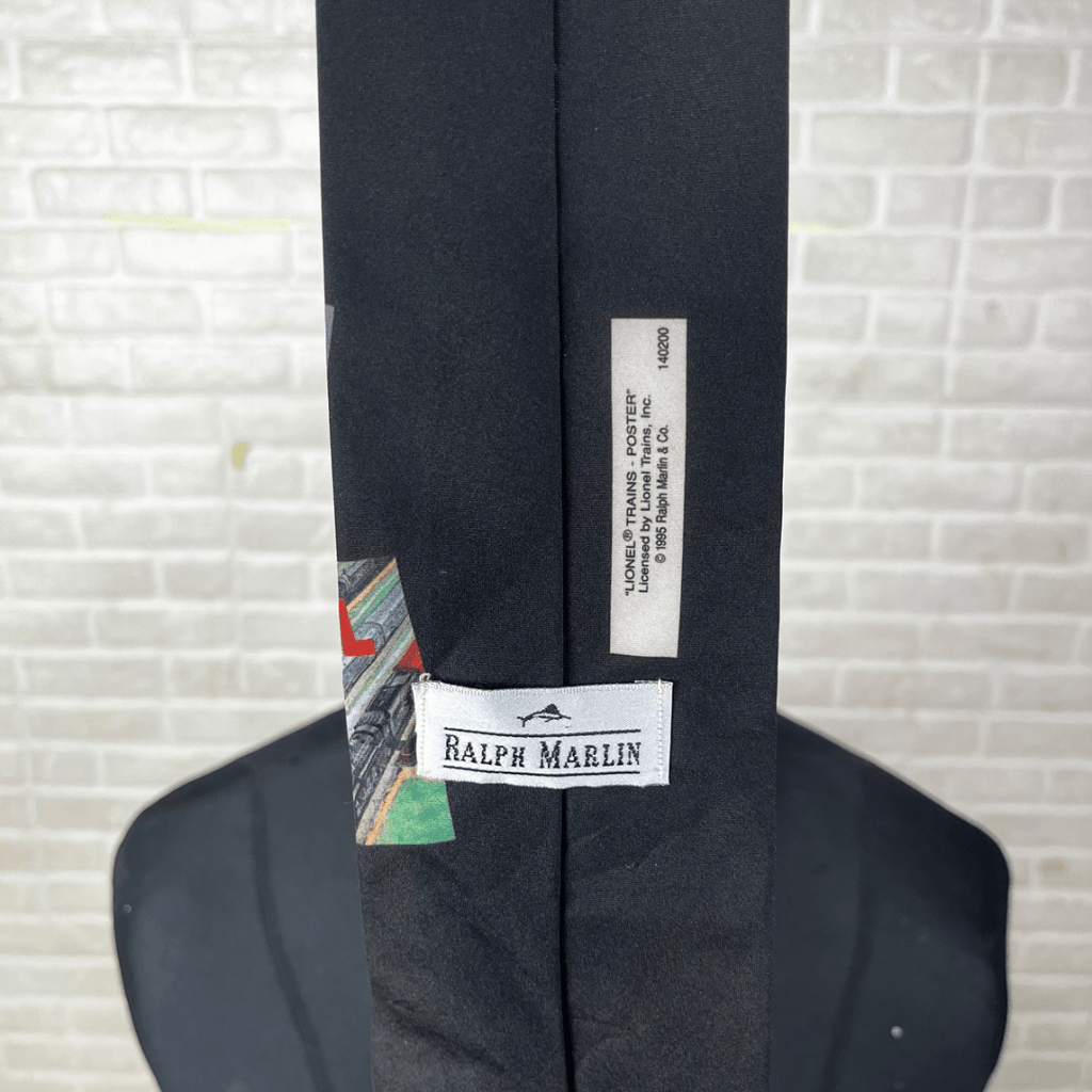 RARE Vintage 1995 Ralph Marlin Retro Ads Collage Necktie 9 cm - Funkify