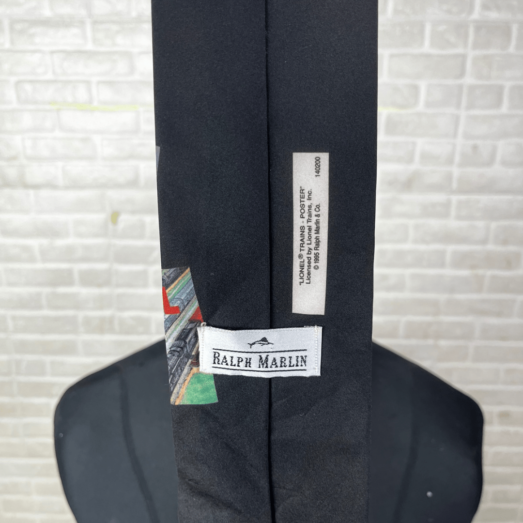 RARE Vintage 1995 Ralph Marlin Retro Ads Collage Necktie 9 cm - Funkify