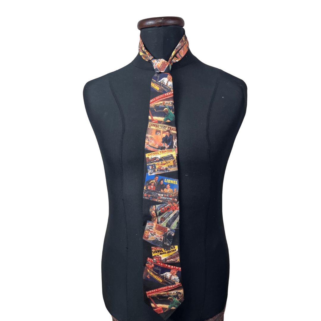 RARE Vintage 1995 Ralph Marlin Retro Ads Collage Necktie 9 cm - Funkify