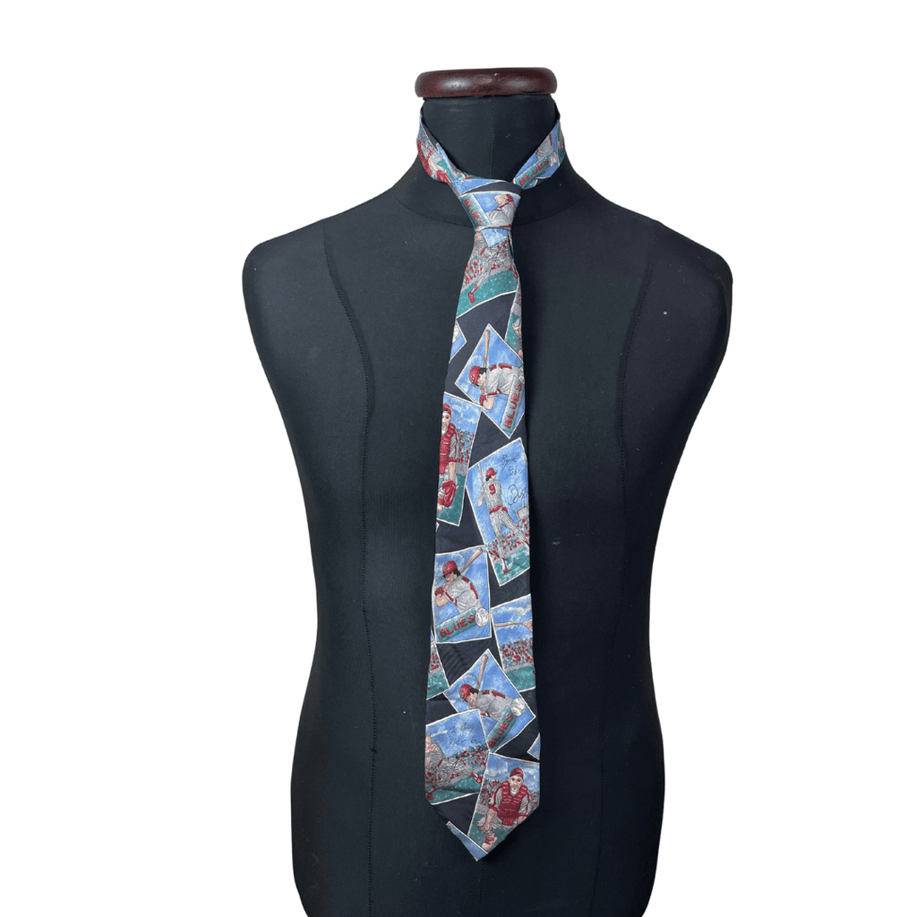 Rare Vintage Baseball Pattern Necktie 10 cm - Funkify