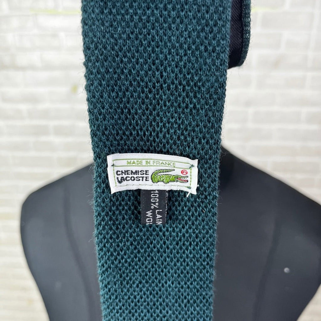RARE Vintage Chemise Lacoste Wool Knitted Necktie 6 cm - Funkify