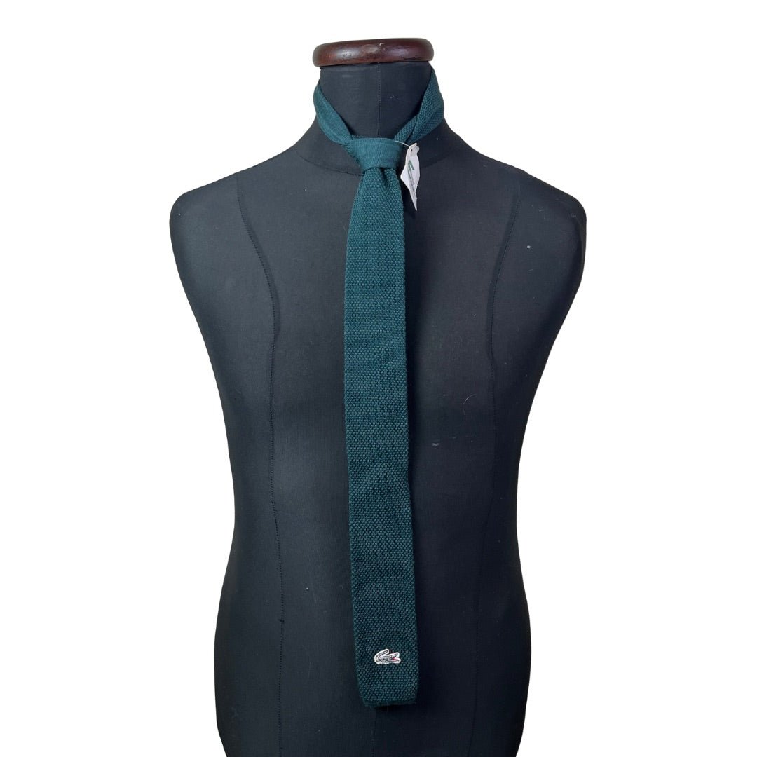 RARE Vintage Chemise Lacoste Wool Knitted Necktie 6 cm - Funkify