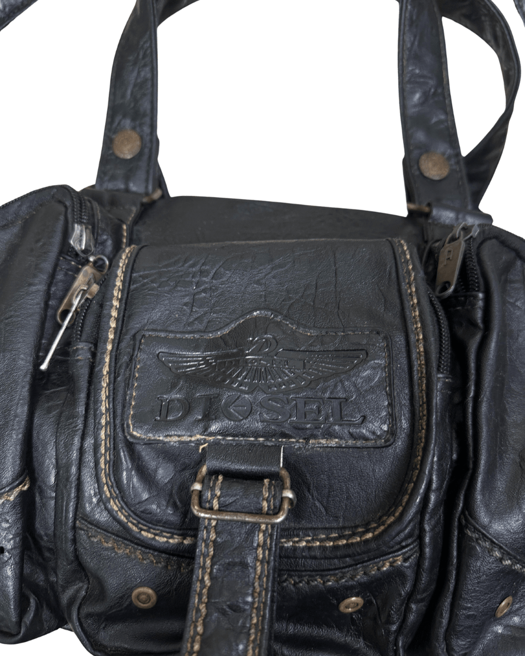Rare Vintage Y2K Diesel Grunge Genuine Leather Handbag/Crossbody - Funkify
