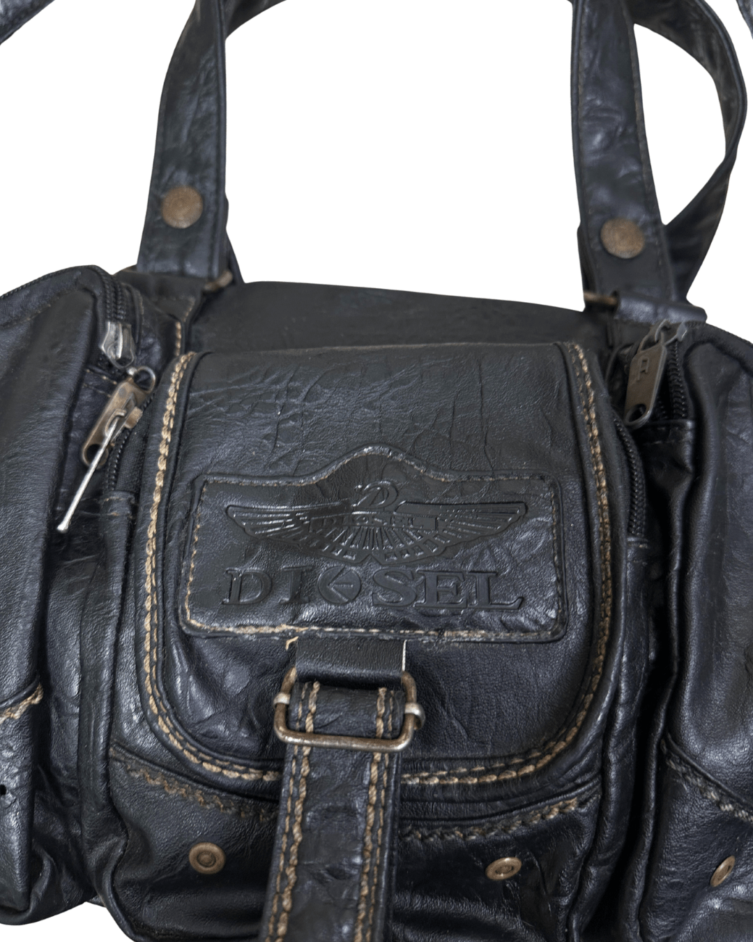 Rare Vintage Y2K Diesel Grunge Genuine Leather Handbag/Crossbody - Funkify