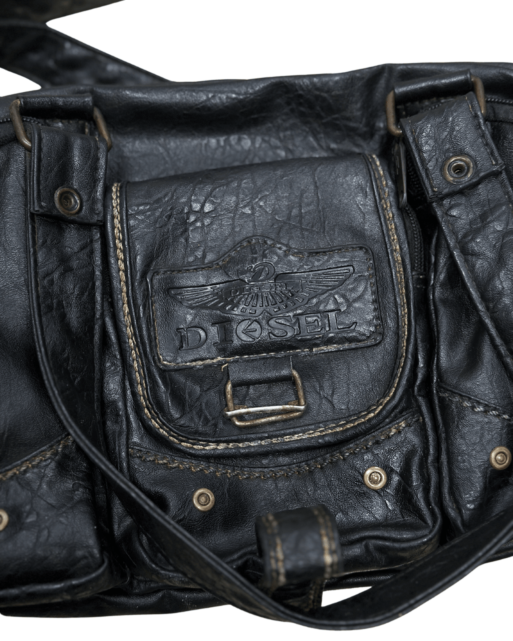 Rare Vintage Y2K Diesel Grunge Genuine Leather Handbag/Crossbody - Funkify