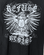 Refuse Resist Graphic Shirt – Pinstripe Eagle Print XL - Funkify