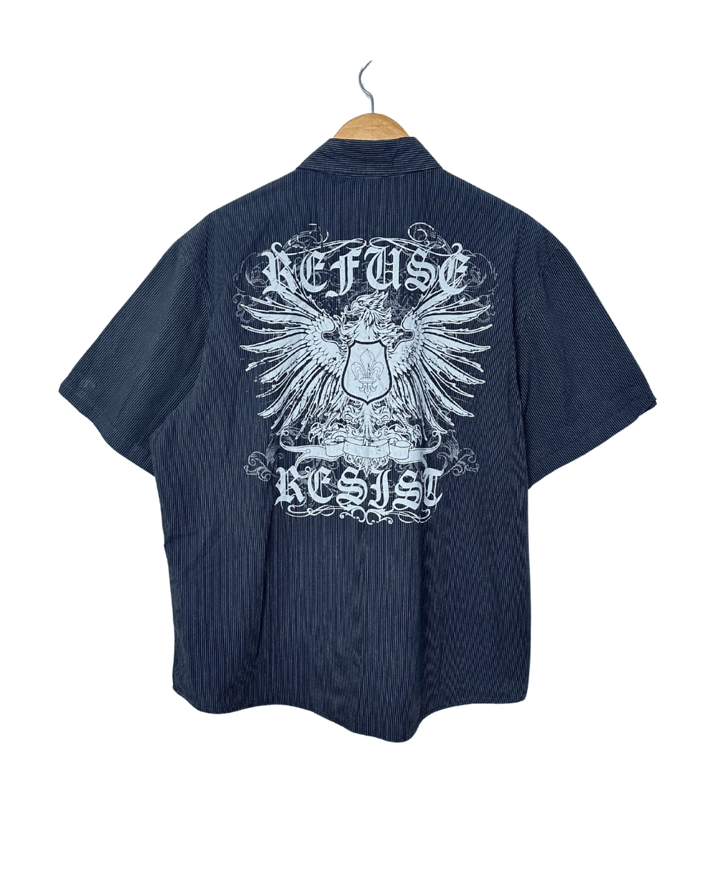 Refuse Resist Graphic Shirt – Pinstripe Eagle Print XL - Funkify