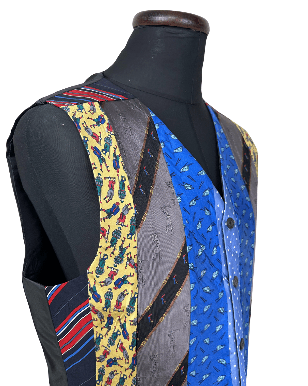 Retied Golfing Theme Upcycled Vest - XL - Funkify