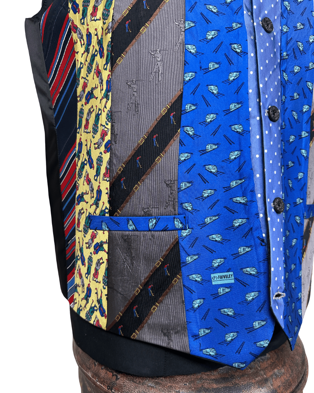 Retied Golfing Theme Upcycled Vest - XL - Funkify