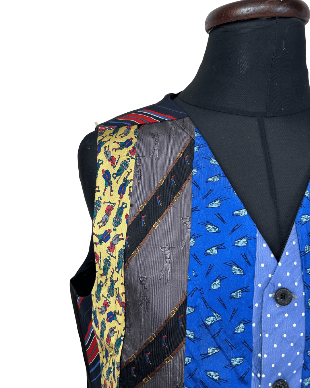 Retied Golfing Theme Upcycled Vest - XL - Funkify