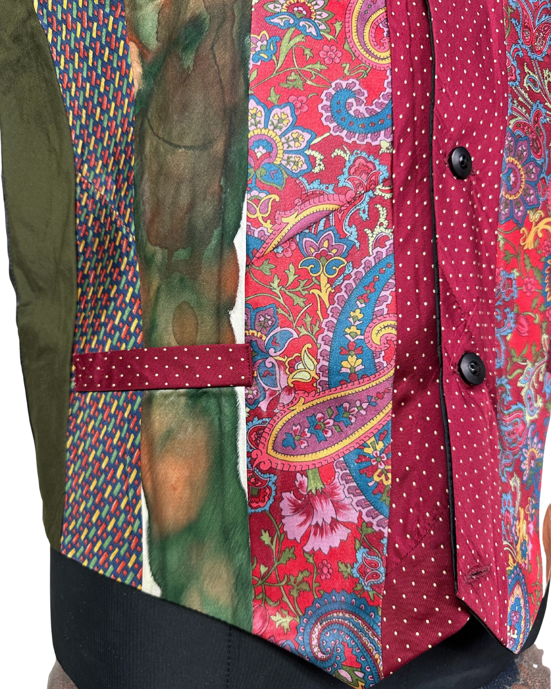 Retied Paisley Artistic Upcycled Vest - XL - Funkify