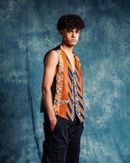 'ReTied' Unisex Upcycled Necktie Vest - Large - Funkify