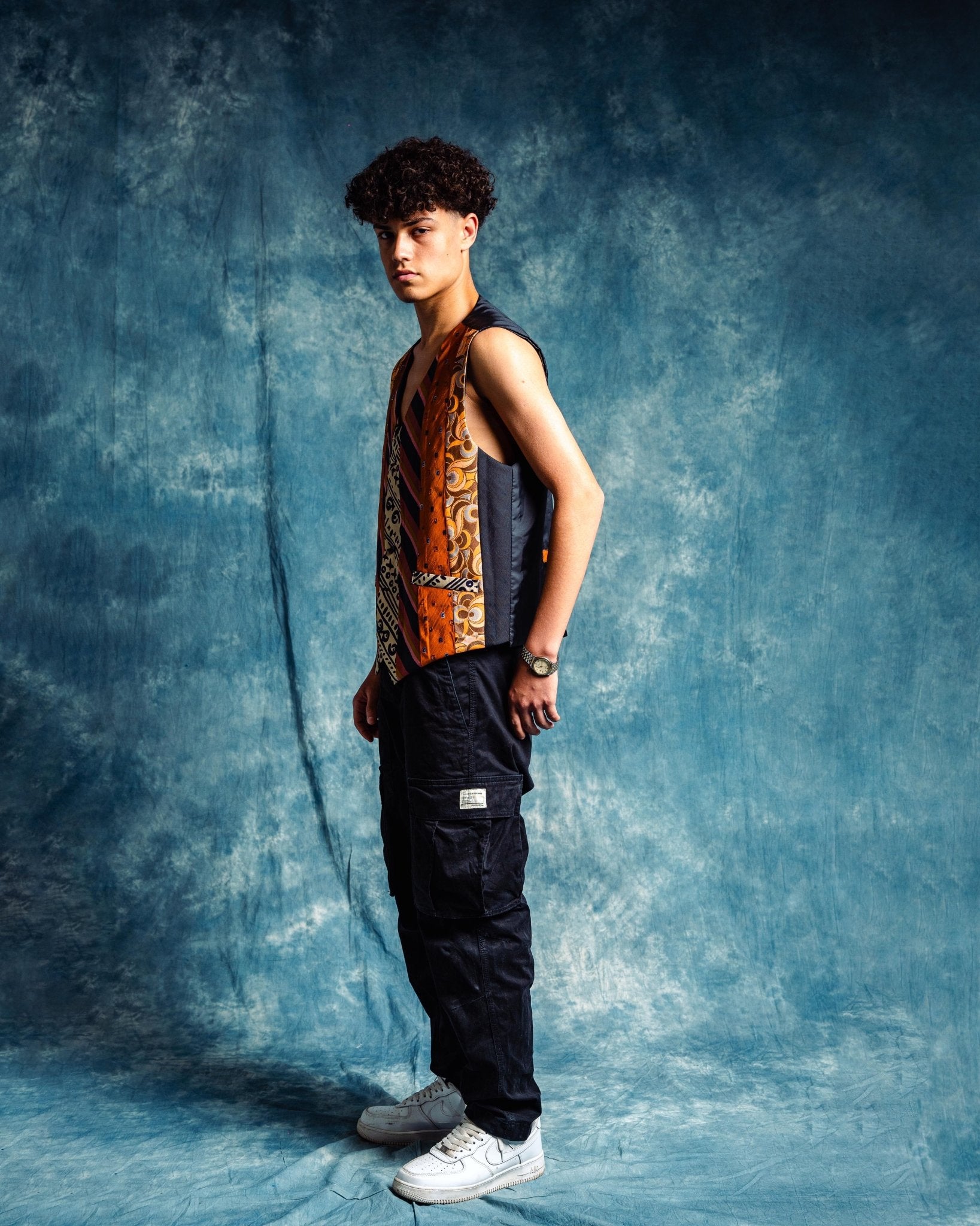 'ReTied' Unisex Upcycled Necktie Vest - Large - Funkify