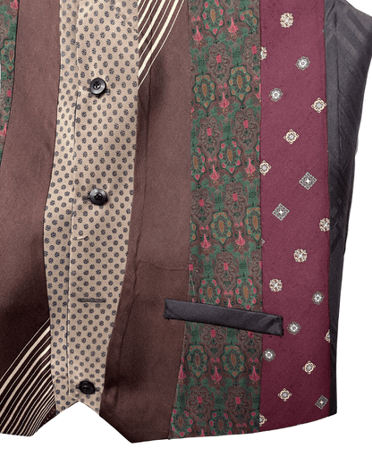 Retied Unisex Upcycled Necktie Vest - Medium - Funkify