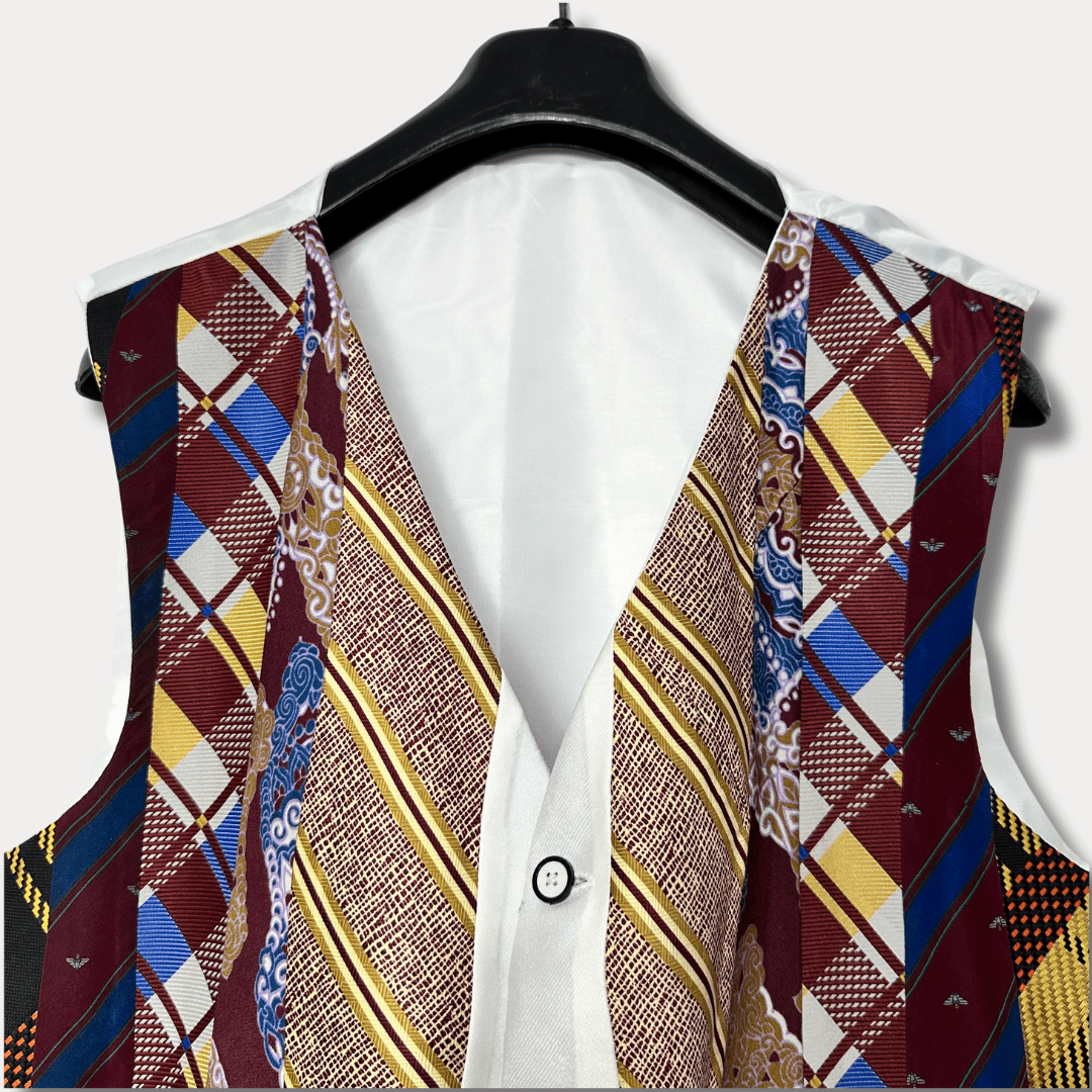 ReTied Unisex Upcycled Necktie Vest - Medium - Funkify