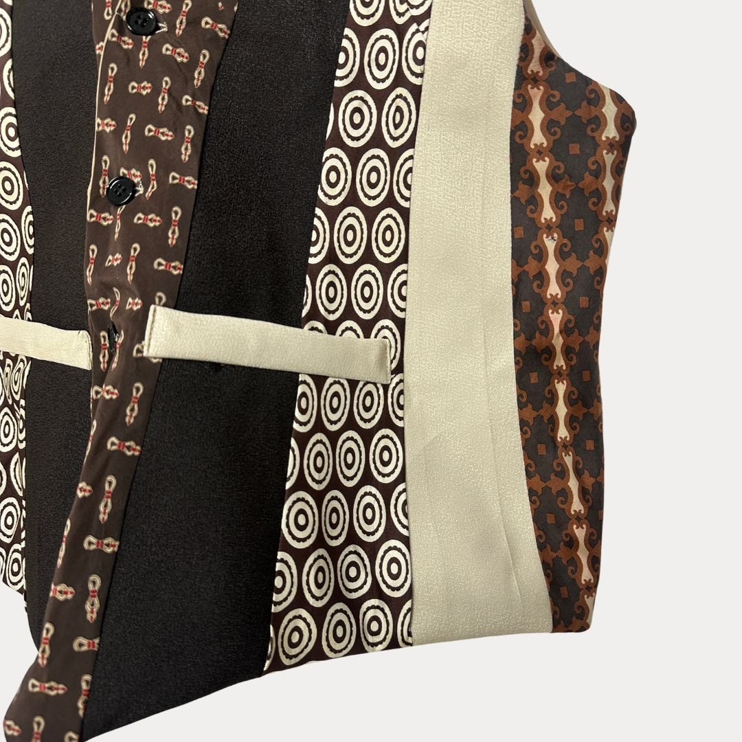 'ReTied' Unisex Upcycled Necktie Vest Medium - Funkify