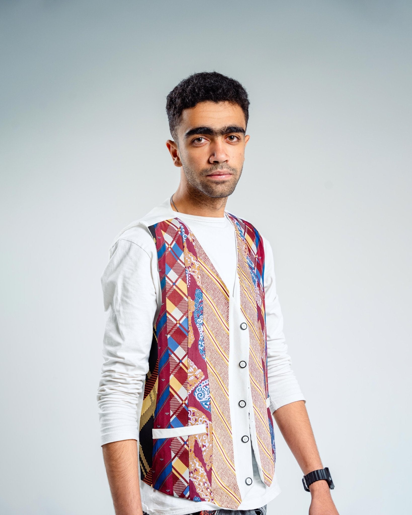ReTied Unisex Upcycled Necktie Vest - Medium - Funkify