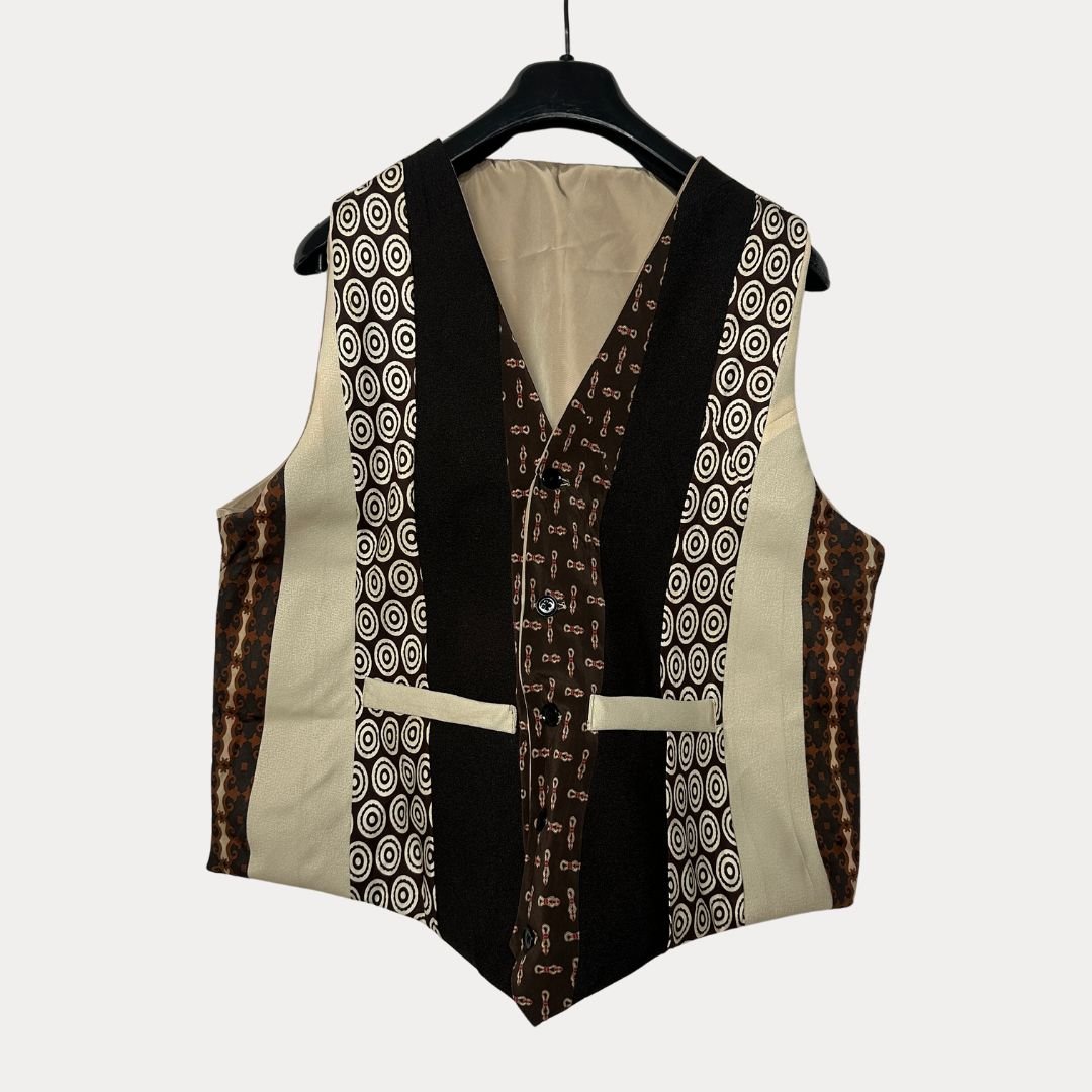 'ReTied' Unisex Upcycled Necktie Vest Medium - Funkify