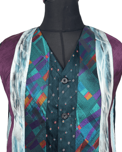 Retied Unisex Upcycled Neckties Vest Large - Funkify