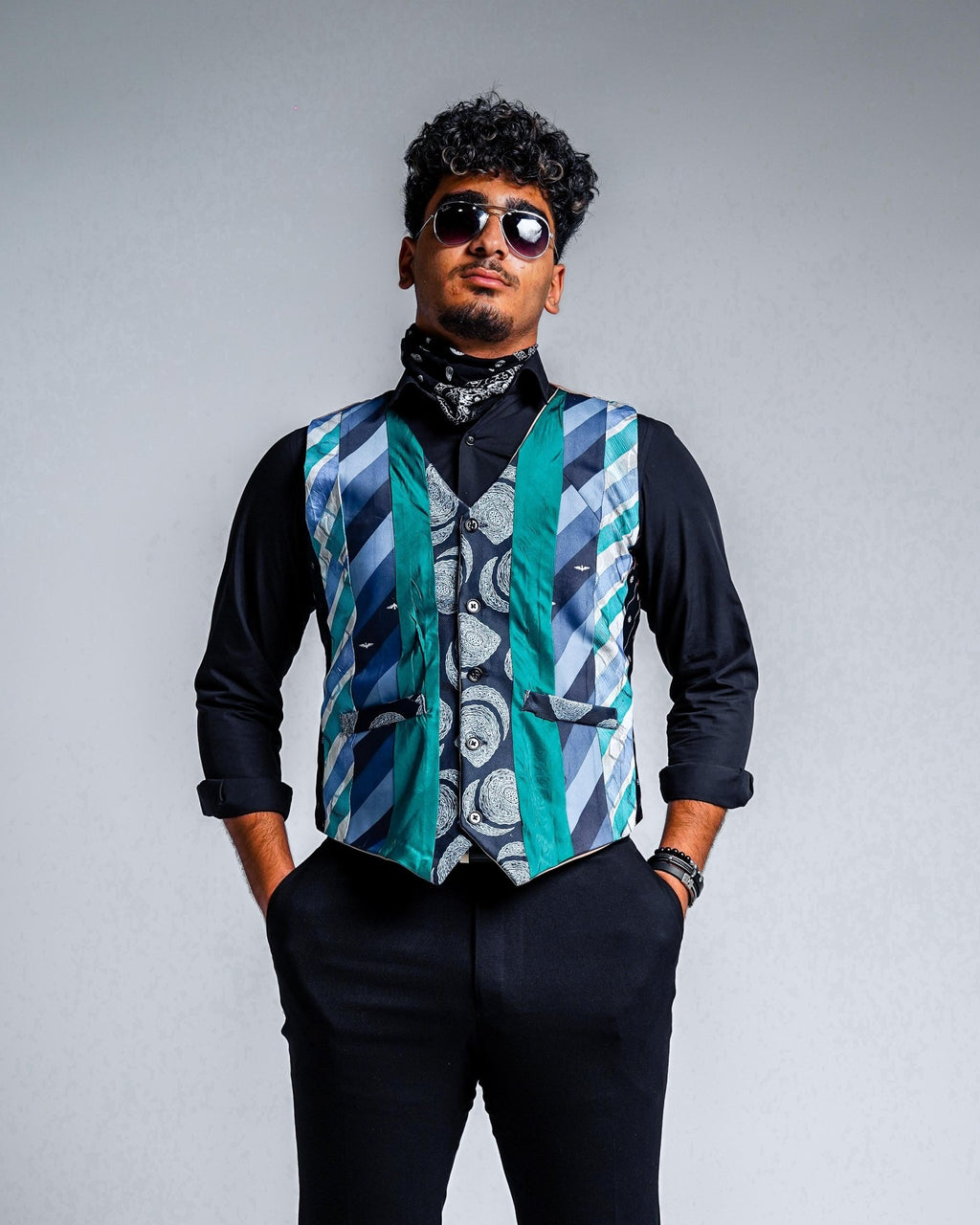 Retied Unisex Upcycled Neckties Vest Medium - Funkify