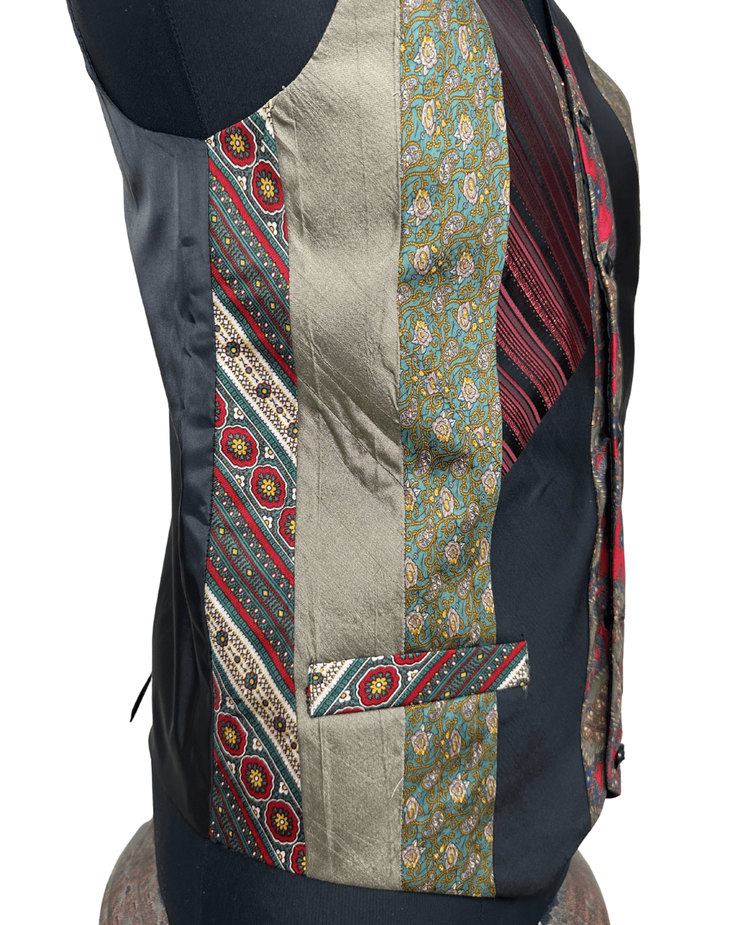 Retied Unisex Upcycled Neckties Vest Medium - Funkify